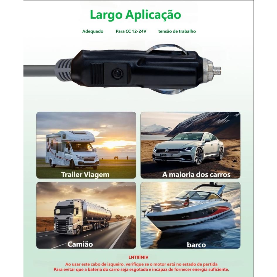 Cabo 12v De Carregamento Para Starlink Mini Cinzeiro 3m cabo de recarga — imagem 2 de 2