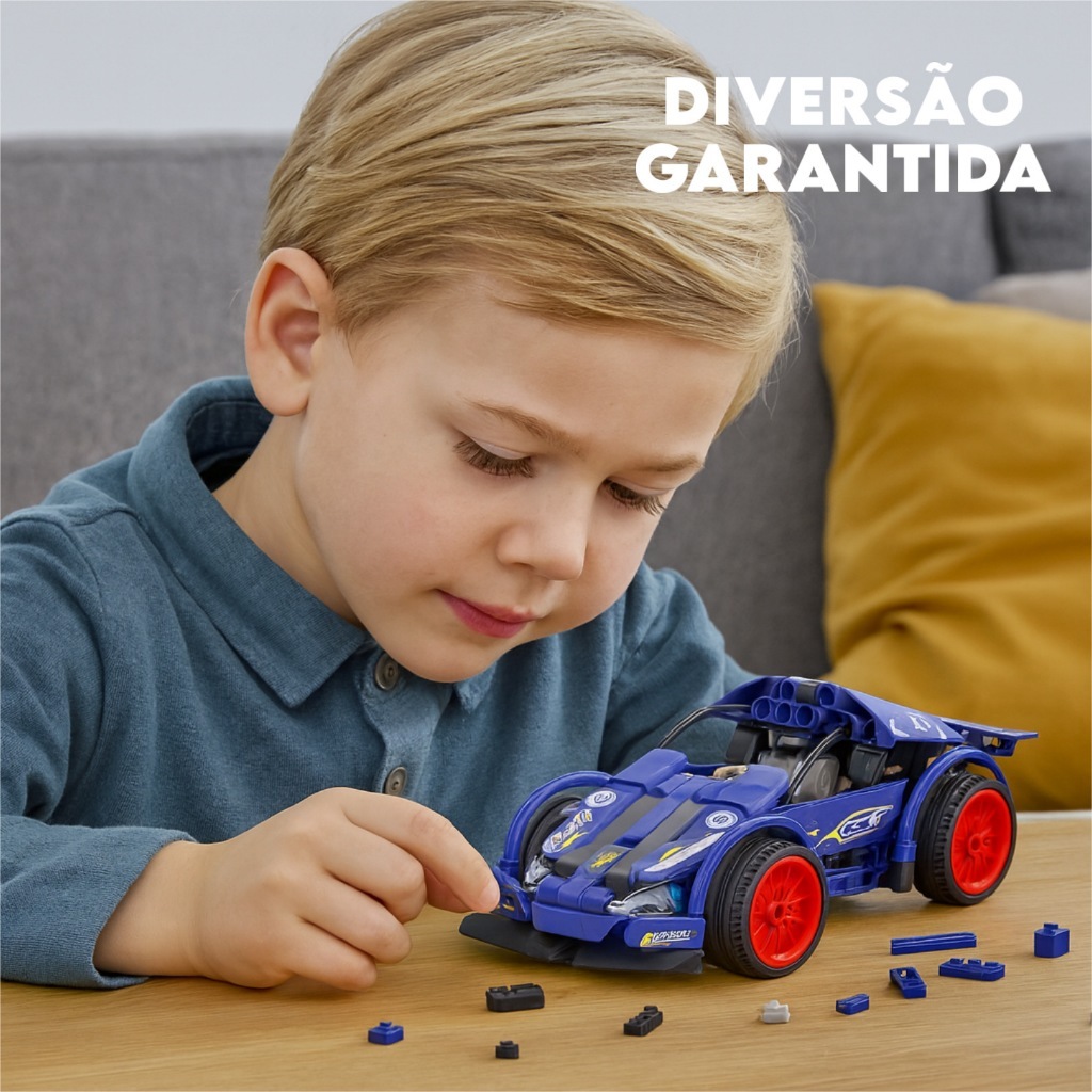 Carro Esportivo Blocos De Montar 221 Peças 4 Modelos Diferentes De Corrida Carrinhos Ferrari Porsche Lambo Bugatti
