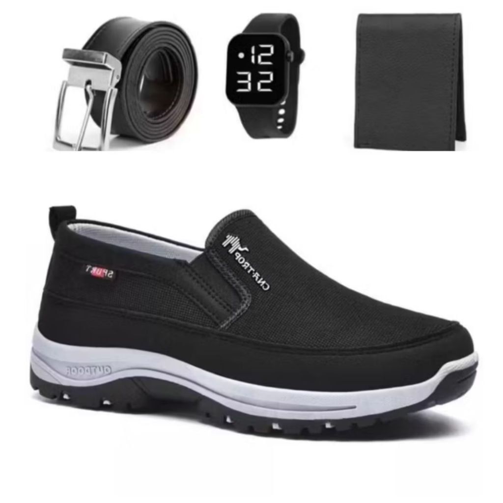 Sapatilha Mocassim Casual Adventure de Trilha Aquático Resistente com Solado Macio Confortável + Carteira Cinto Relogio — imagem 2 de 2