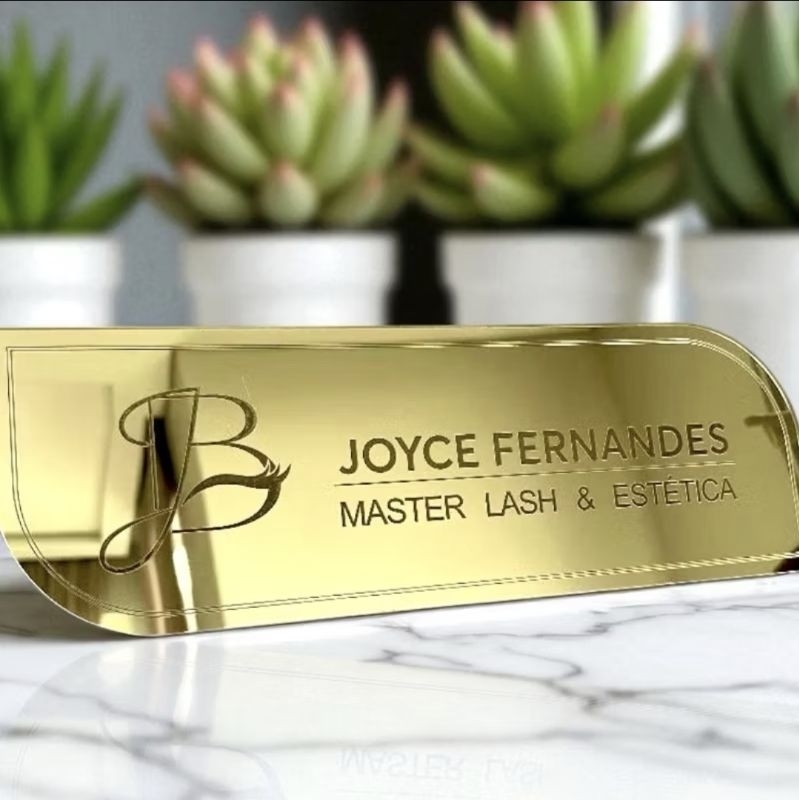 Placa de Porta Personalizada em Acrílico Espelhado | Nome, Logotipo ou Profissão