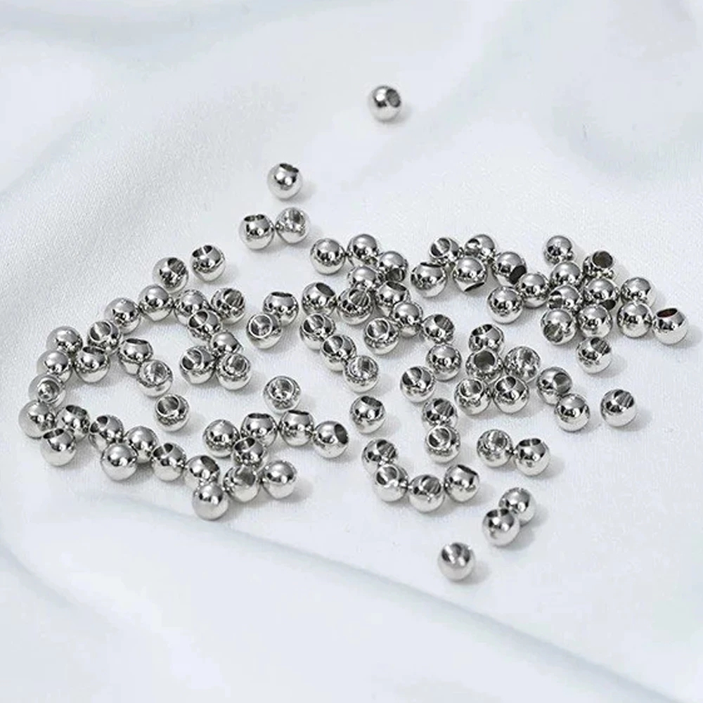 500 Pcs Misangas Terminal Fix Ball Metal Dourado/prata 2.5mm