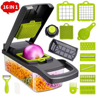 Fatiador de legumes cortador verduras multifuncional profissional em aço inoxidável 16 em 1 em Oferta na Shopee