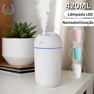 Umidificador De Ar E Difusor Aromatizador Grande De Ambiente 420ml Purificador De Ar Portátil Usb em Oferta na Shopee