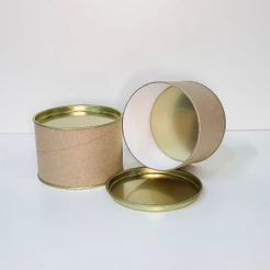 Tubolatas Premium 10x7 cm para biscoitos amanteigados com tampa metalica dourada para personalizar