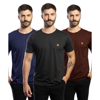 Kit 3 Camiseta Camisa Roupa Masculina Básica Sustentavel 30.1 Atacado em Oferta na Shopee