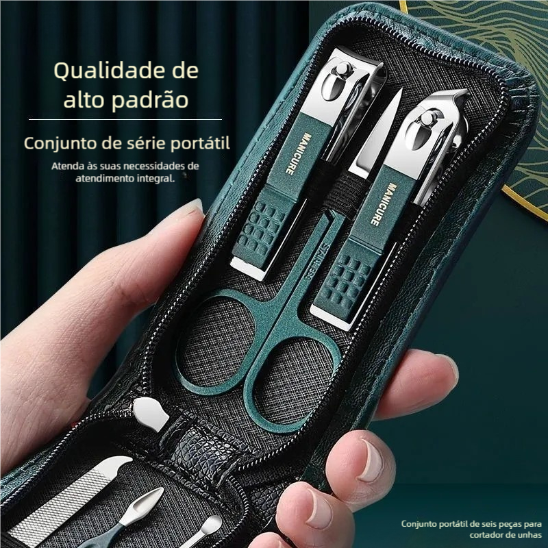 Alemanha 6 Pcs Clipper Preto – Kit Manicure Pedicure Luxury
