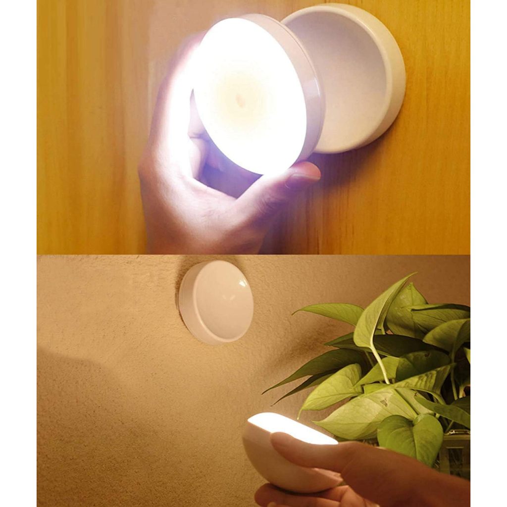 Lâmpada LED USB – Luz Noturna Cabeceira, Sensor de Movimento, Sucção Magnética, Indução Giratória