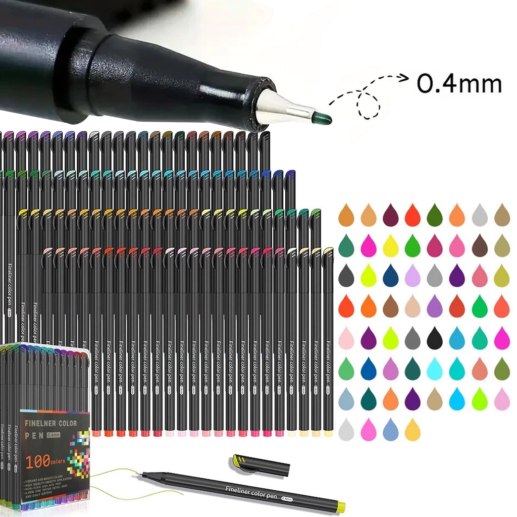 kit 12/24/36/48/60 Canetas Coloridas Fine Line Ponta Fina 0.4 mm 1ª Linha em Oferta na Shopee