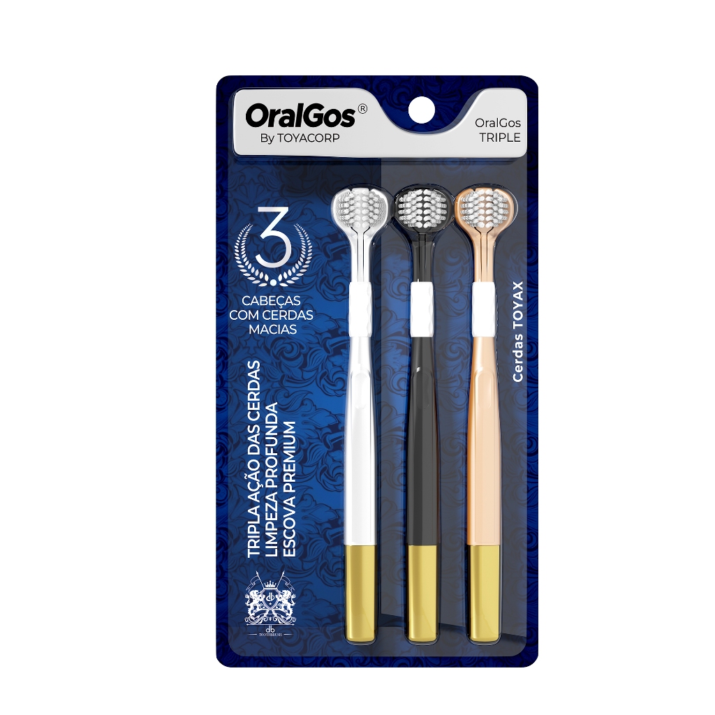 ORALGOS TRIPLO Escova de Dente 3 Lados - 3 unidades