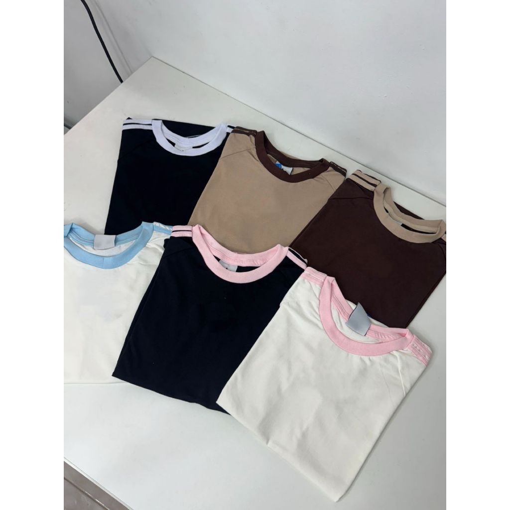 Baby look feminina camiseta basica dupla cor estilo e conforto pro dia dia em Oferta na Shopee