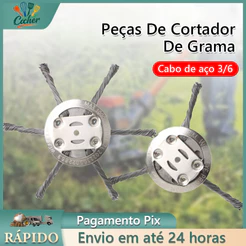 Escova de Aço Disco Aparador 3/6 Lâminas Para Roçadeira a Bateria Alta Eficiência e Durável