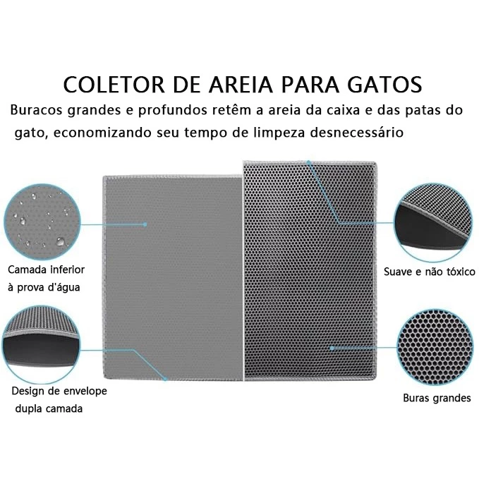 Tapete Higiênico de EVA para Gato 78x62cm Lavável — foto 3