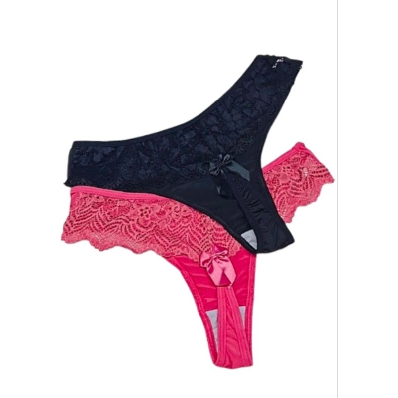 Kit 5 Tangas Calcinhas Fio Dental de Renda com Laçarote  Sexy • Confortável • Veste Perfeito ótimas para Revenda em Oferta na Shopee
