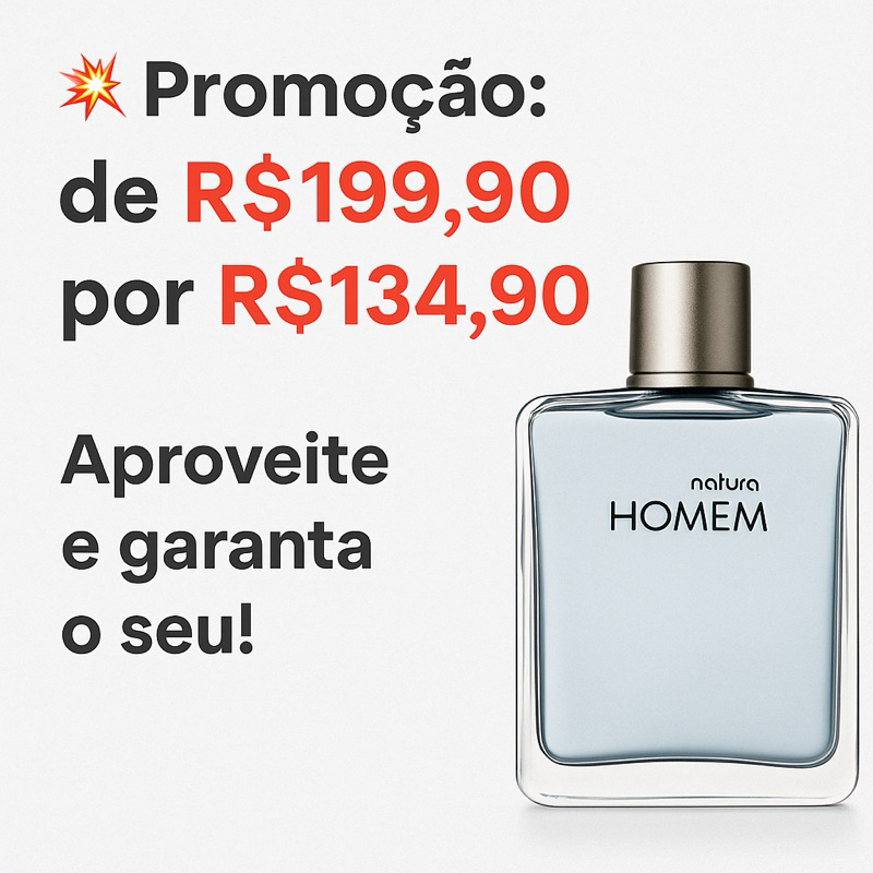 Desodorante Colônia Natura Homem 100 ml – Amadeirado Clássico | De R$199,90 por R$134,90