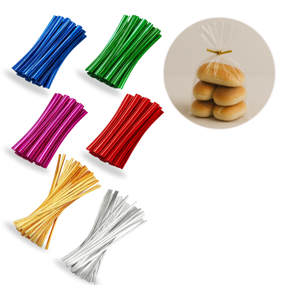 kit com 520 PEÇAS de Arame Plastificado Amarrilho Colorido Para Embalagem 10cm em Oferta na Shopee