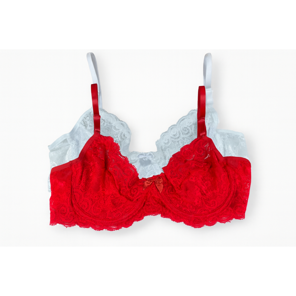 Kit com DOIS Sutiãs de Renda sem bojo COM ARO - pode escolher as cores - modelo meia taça - sustentação