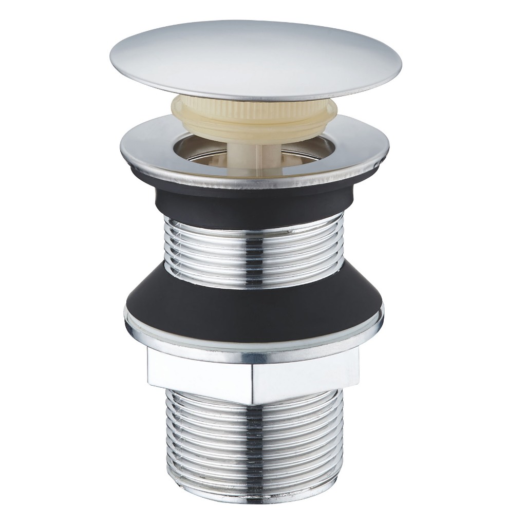 Válvula Click ABS Para Lavatório Pia Cuba Banheiro 1 1/4 7/8 Cromada Preto