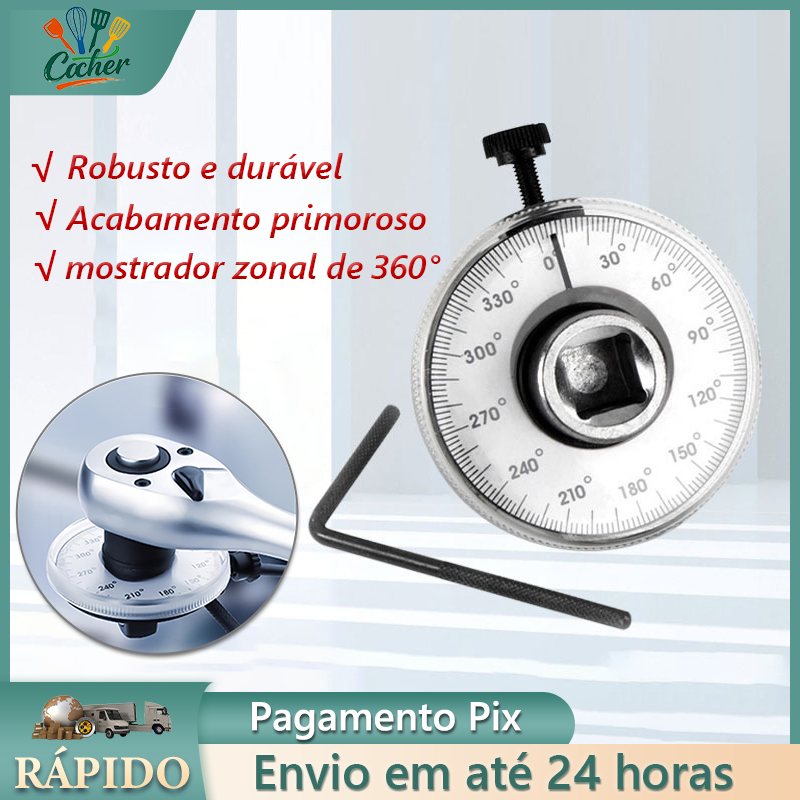 Transferidor Medidor De Grau Torquímetro Angular 1/2 Profissional Aperto Em Torquímetro Corneta
