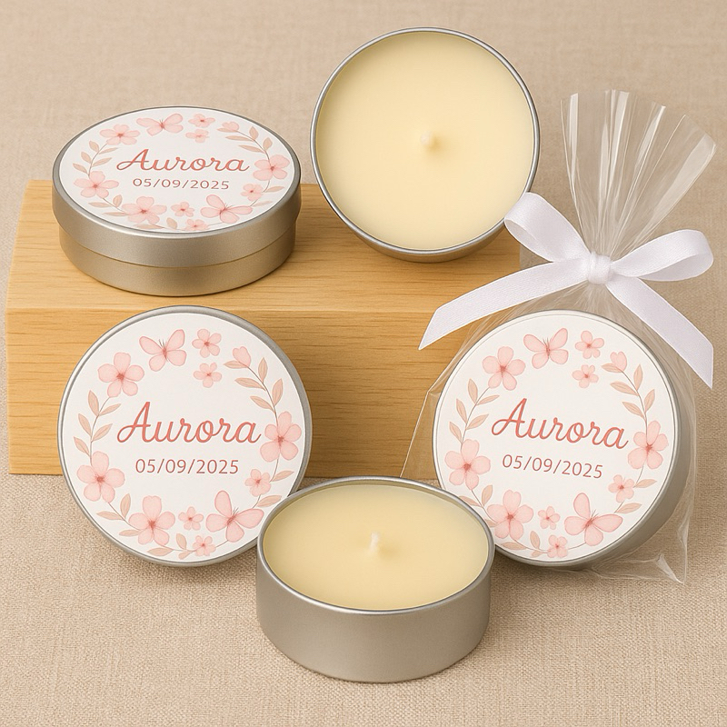 Imagem kit Velas Perfumadas Aromáticas na Latinha 20grs Artesanal -  Lembrancinhas Chá de bebê - batizado - Casamento