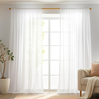 Cortina Voil Liso Passante 6,00x2,50 Sala Quarto Sem Ilhós em Oferta na Shopee