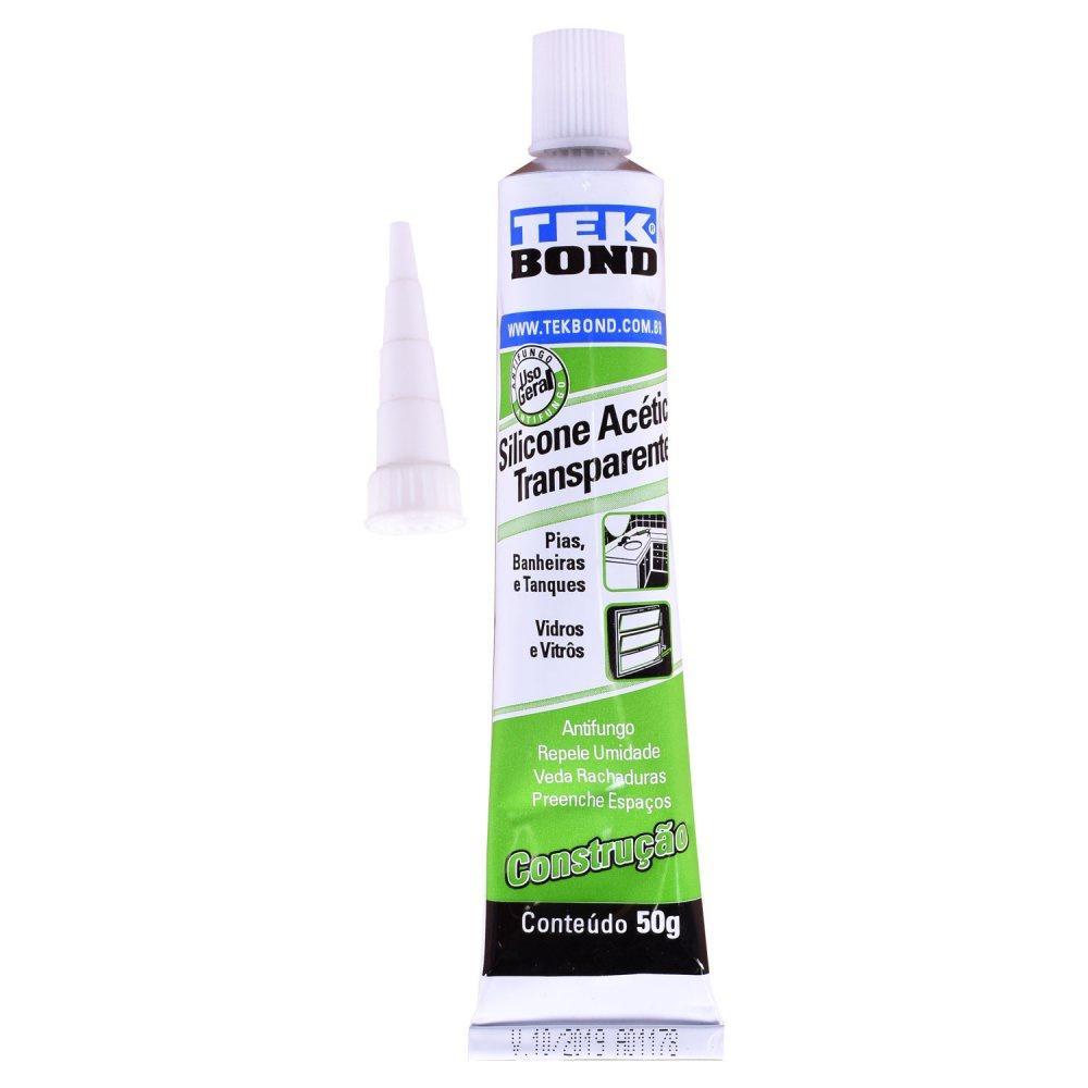 Caixa 24 unidades de Silicone Incolor Acético 50gr Tekbond