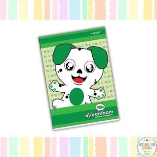 KIT 6 cadernos ALIBOMBOM CAPA DURA cor Azul ou Vermelho ou Verde 80 folhas MATERIAL ESCOLAR