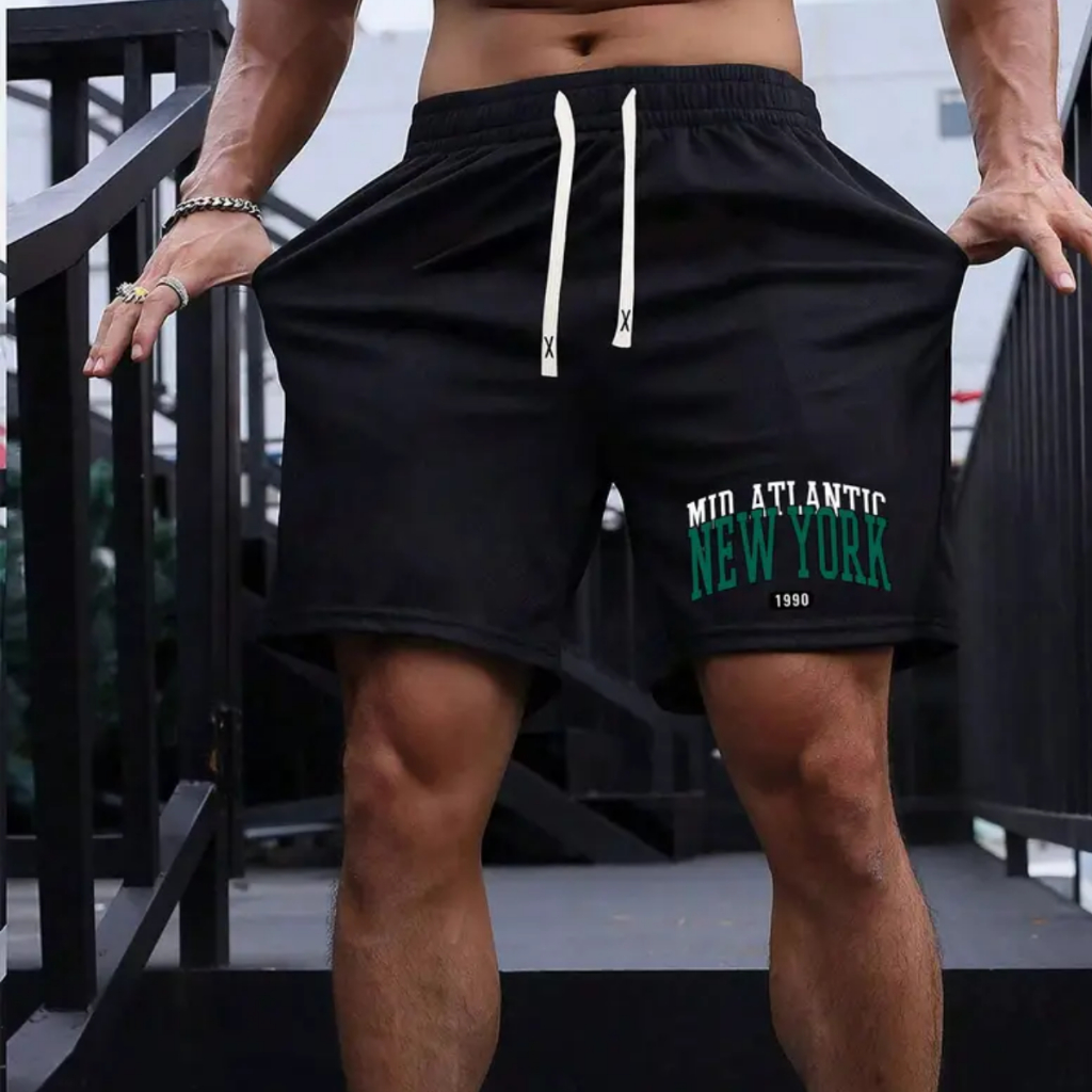 Short Moletom Bermuda Masculina Estampada Novidade De Verão Estilo Casual