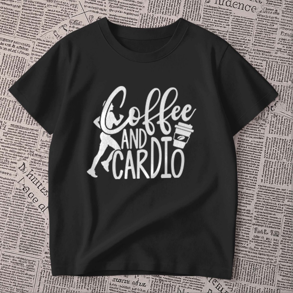 Camiseta estampada - Coffee and cardio | Café e cardio | frase academia | blusa unissex premium 100% algodão