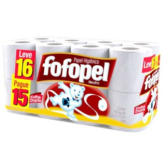 Papel higiênico folha dupla c/16 rolos Fofopel em Oferta na Shopee