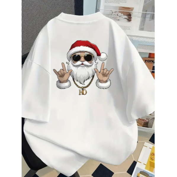 Camiseta Oversized Despojada Natalina Streetwear Estilosa Masculina