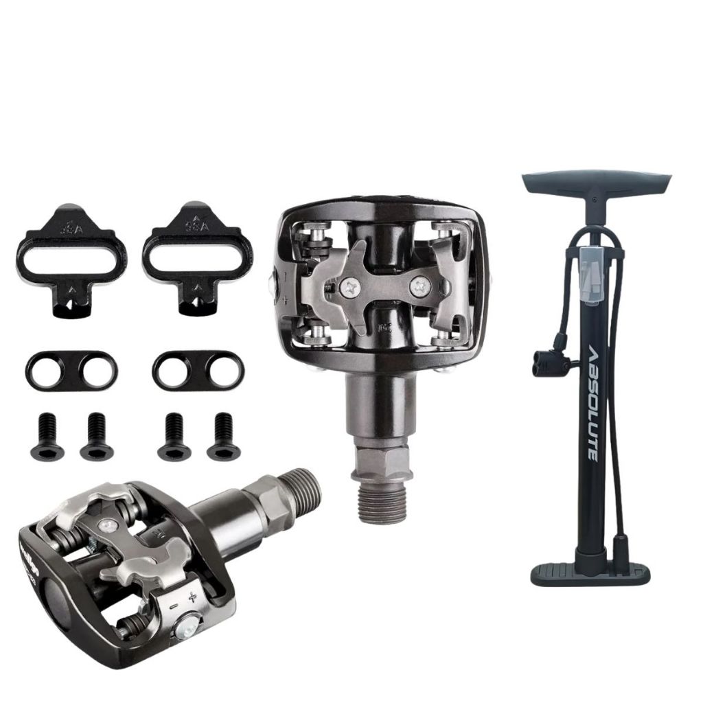 Pedal Wellgo Clip MTB WPD-823 + Bomba de Chão Absolute