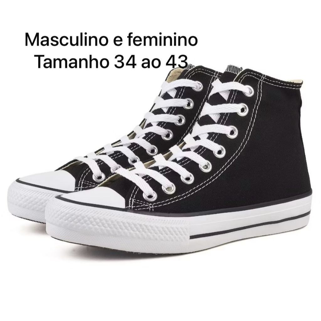 Botinha Al Cano Alto Masculino Casual Tenis Feminino Cano Longo 34 ao 43 em Oferta na Shopee