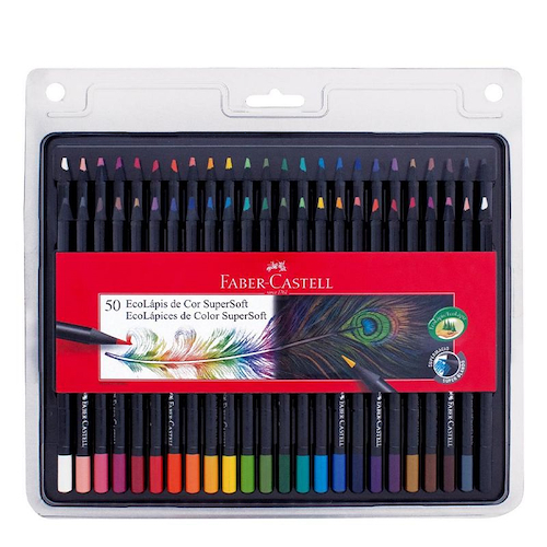 Lápis de cor SuperSoft 24/50/100 cores Faber-Castell
