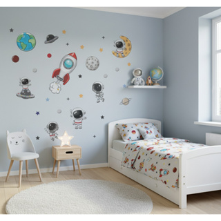 Adesivo de Parede Infantil Personalizado | Universo, Astronauta, Foguete, Planetas e Estrelas em Oferta na Shopee