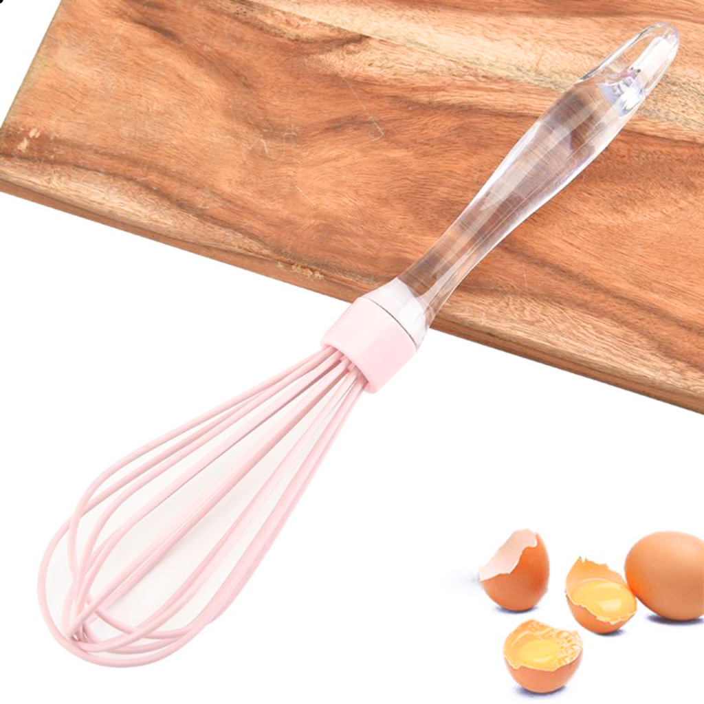 Batedor De Ovos Clara Fouet Profissional variação aço inoxidável silicone rosa ou vermelho