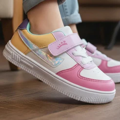 Tênis Infantil Ortopasso Force One Menina Feminino Sola Reta Fashion Macio Confortável Conforto