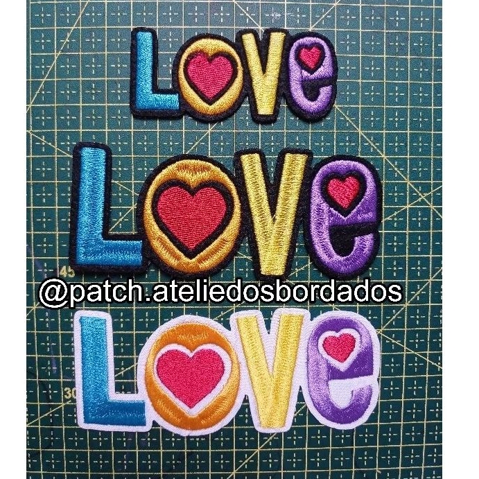 Patch bordado termocolante nome Love colorido em Oferta na Shopee