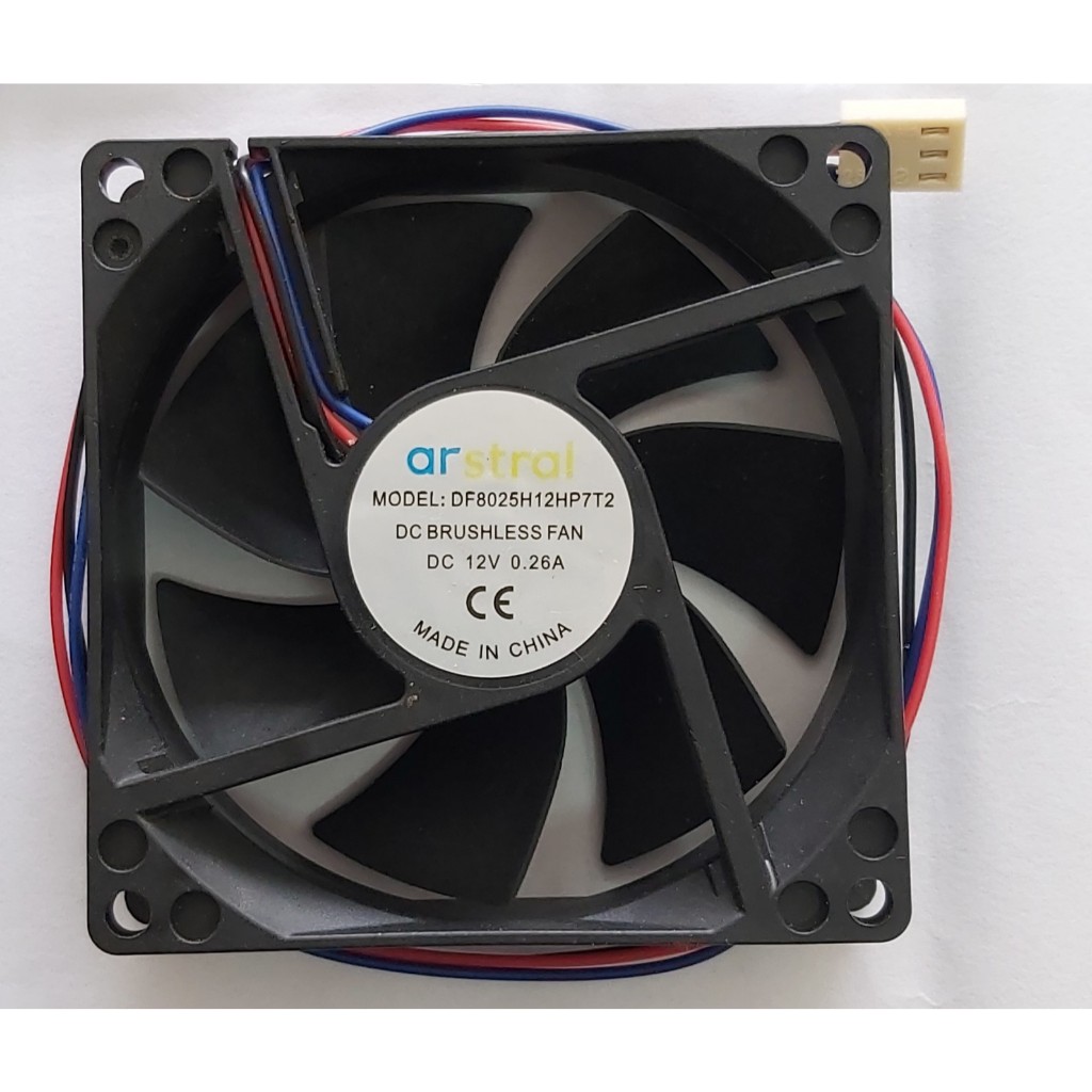 COOLER DFS802512H S3S 80X80X25 AKASA 12V CONECTOR DE 3 FIOS