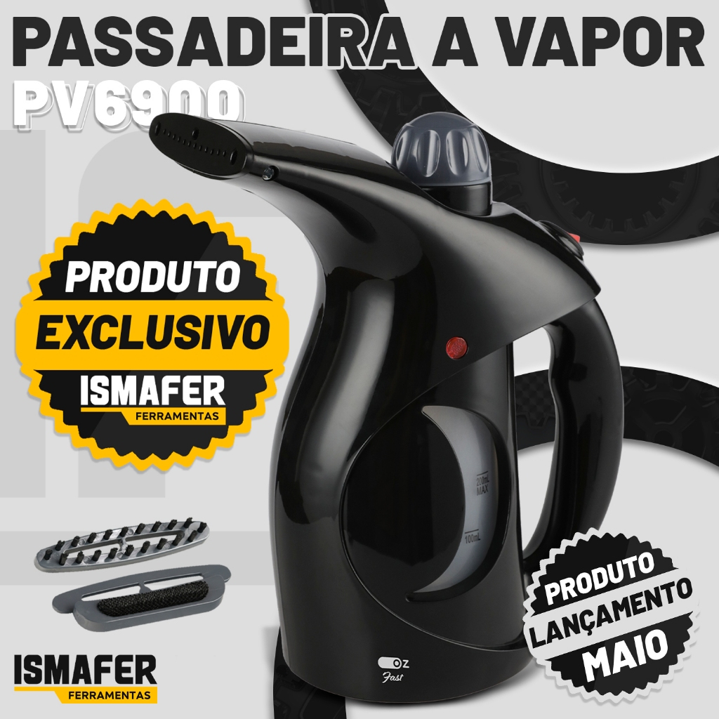 Passadeira A Vapor Portátil Vaporizador De Roupa Vapor Fast Portátil Cor Preto Pv6900 127v Oz em Oferta na Shopee