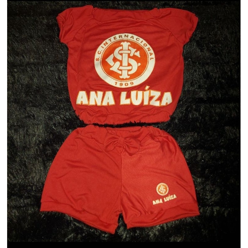 Conjunto do inter menina personalizado com nome da criança. em Oferta na Shopee