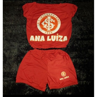 Conjunto do inter menina personalizado com nome da criança. em Oferta na Shopee