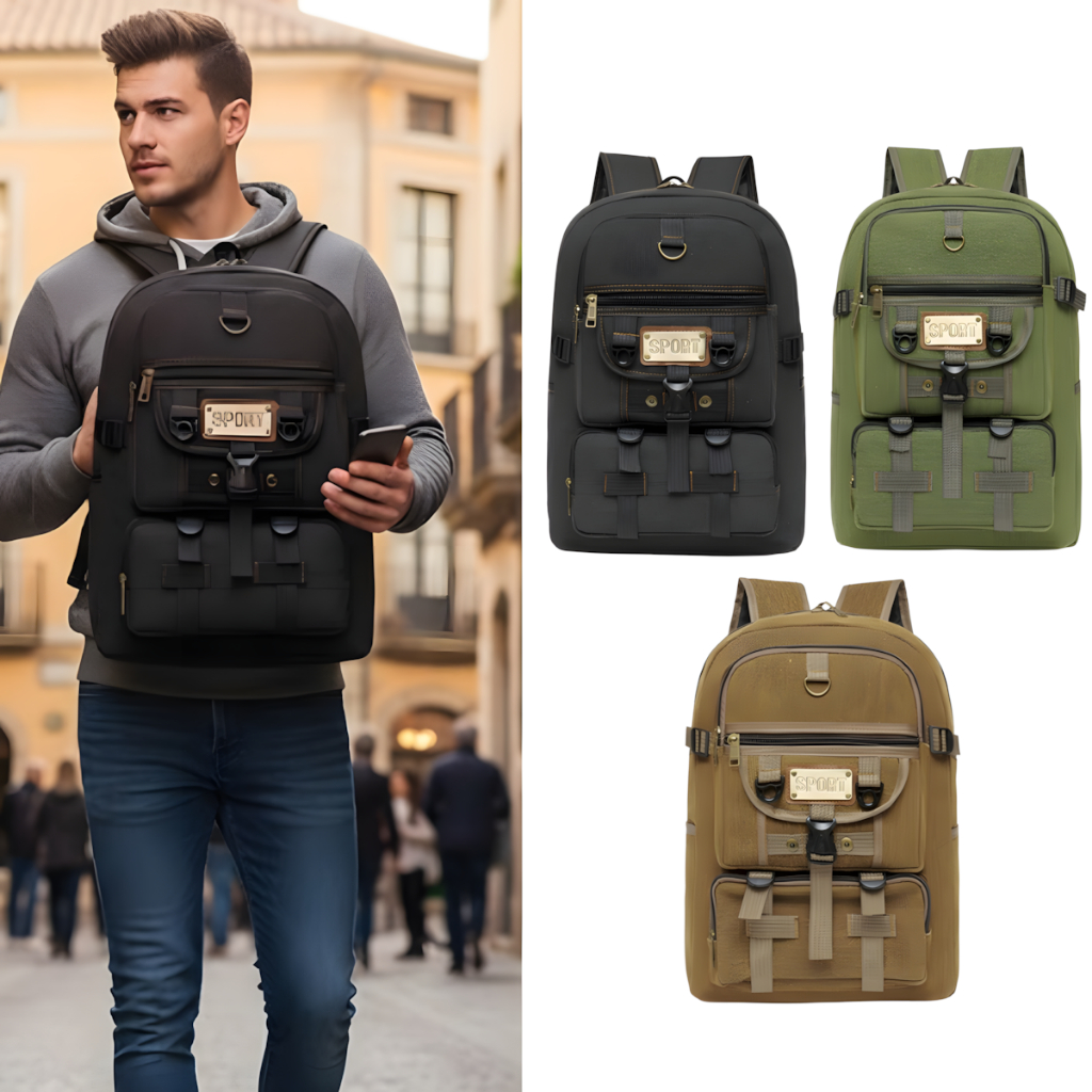 Mochila Lona Média Reforçada Masculina Feminina Camping Trabalho Trilha Faculdade Escola