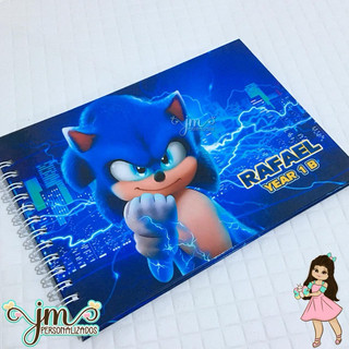 Caderno Meia Pauta Personalizado 48f. ou 96f.- Tema: Sonic | Caderno | Meia Pauta | Pautado | Volta as Aulas