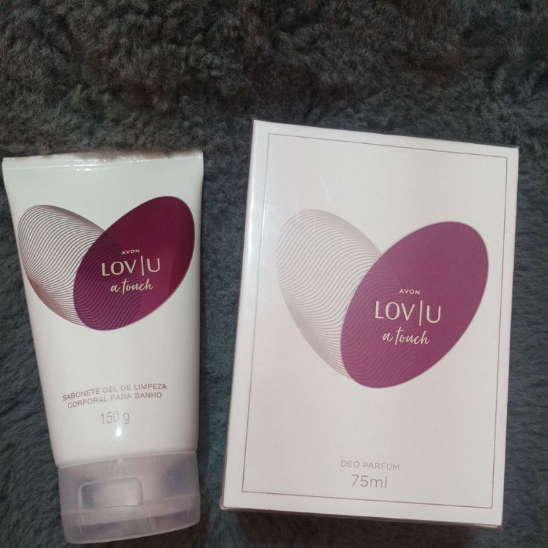 KIT PERFUME LOV U A TOUCH E HIDRATANTE AVON PRESENTE DIA DOS NAMORADOS