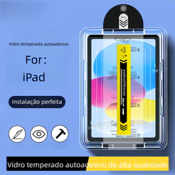 Pelicula De Vidro Temperado Para Tablet de Com Protecao Completa iPad 12/11/A18/A16/10/Mini/Air 5/6/7/8 M2/M3 Pro M4/M5