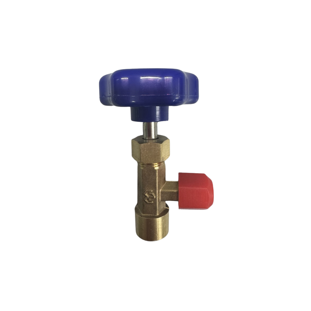 Válvula Perfuradora Acionadora para Lata de Gás Rosca 7/16”-27UNF com Manopla