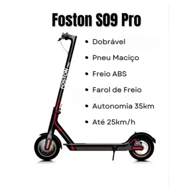 Patinete elétrico foston SO9 PRO 10.400mah 350w 8.5" Bluetooth dobrável pnneu maciço original.