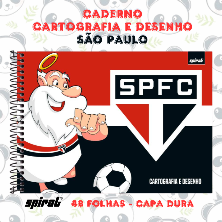 Caderno Cartografia e Desenho Capa Dura São Paulo FC Anjo 48 folhas | Spiral