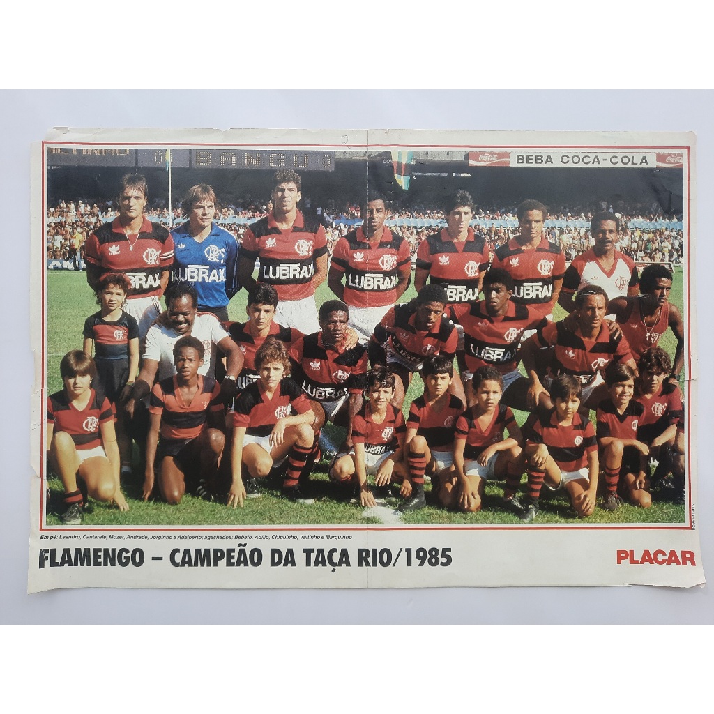 Poster Placar Flamengo Campeão Taça Rio 1985 - Grêmio Campeão Gaúcho 1985