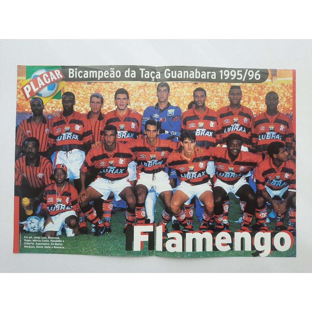 Poster Placar Flamengo Bicampeão Taça Guanabara 95/96